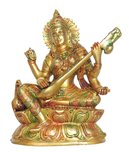 Brass Saraswati Ji Idol Statue 3.24 Kg